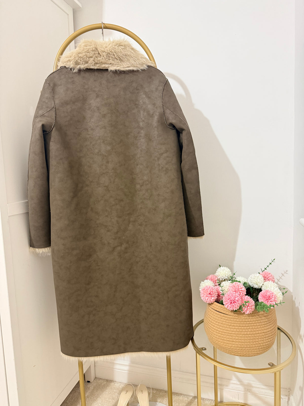     Zara brown reversible coat back view