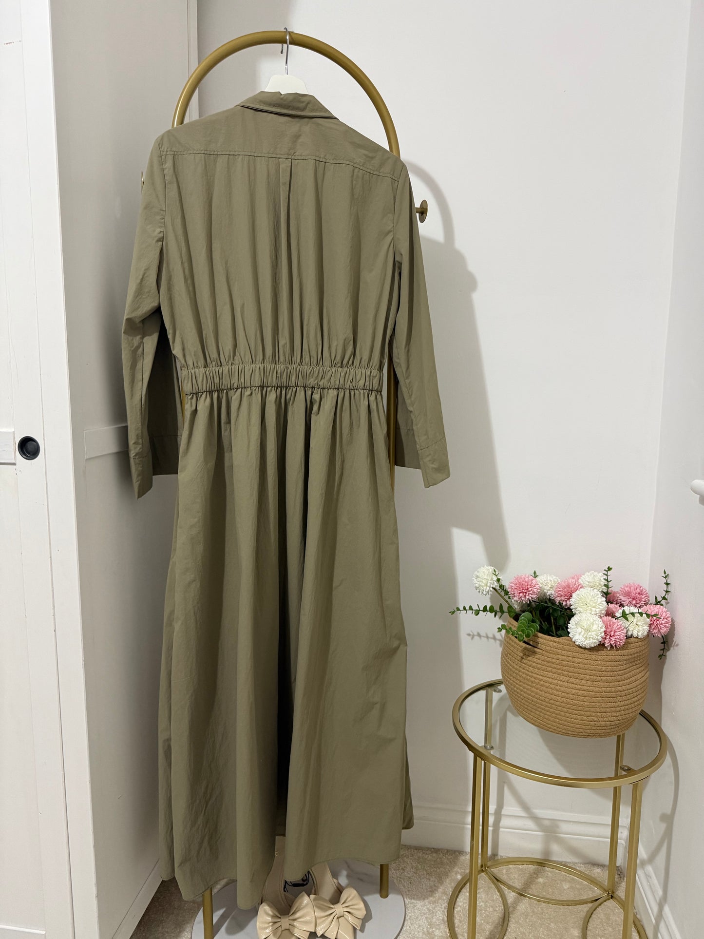 Zara khaki midi dress