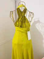 Lime Halter Neck Midi Dress