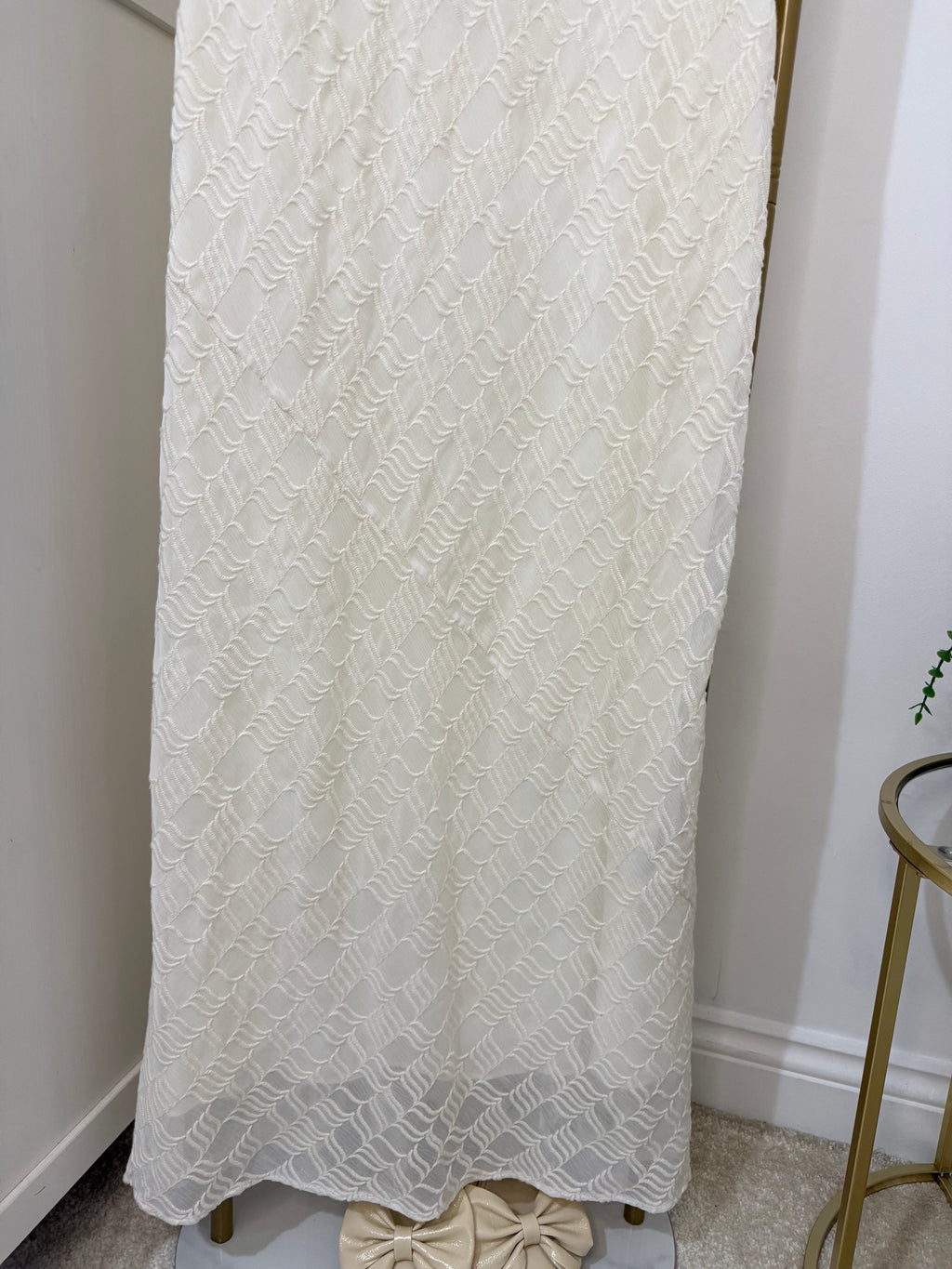 Zara Cream  Embroidered Maxi Dress