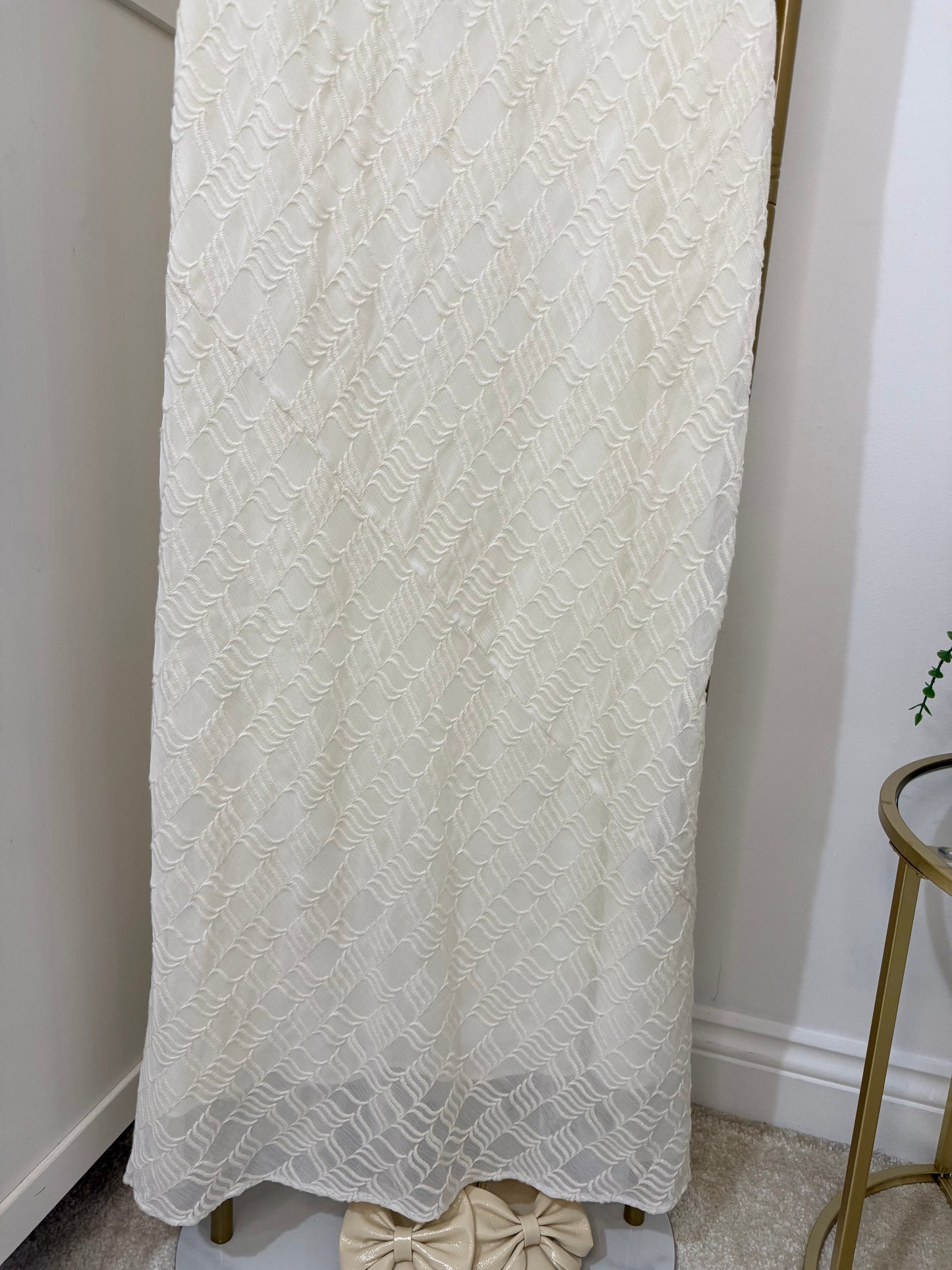 Zara White embroidered Maxi Dress