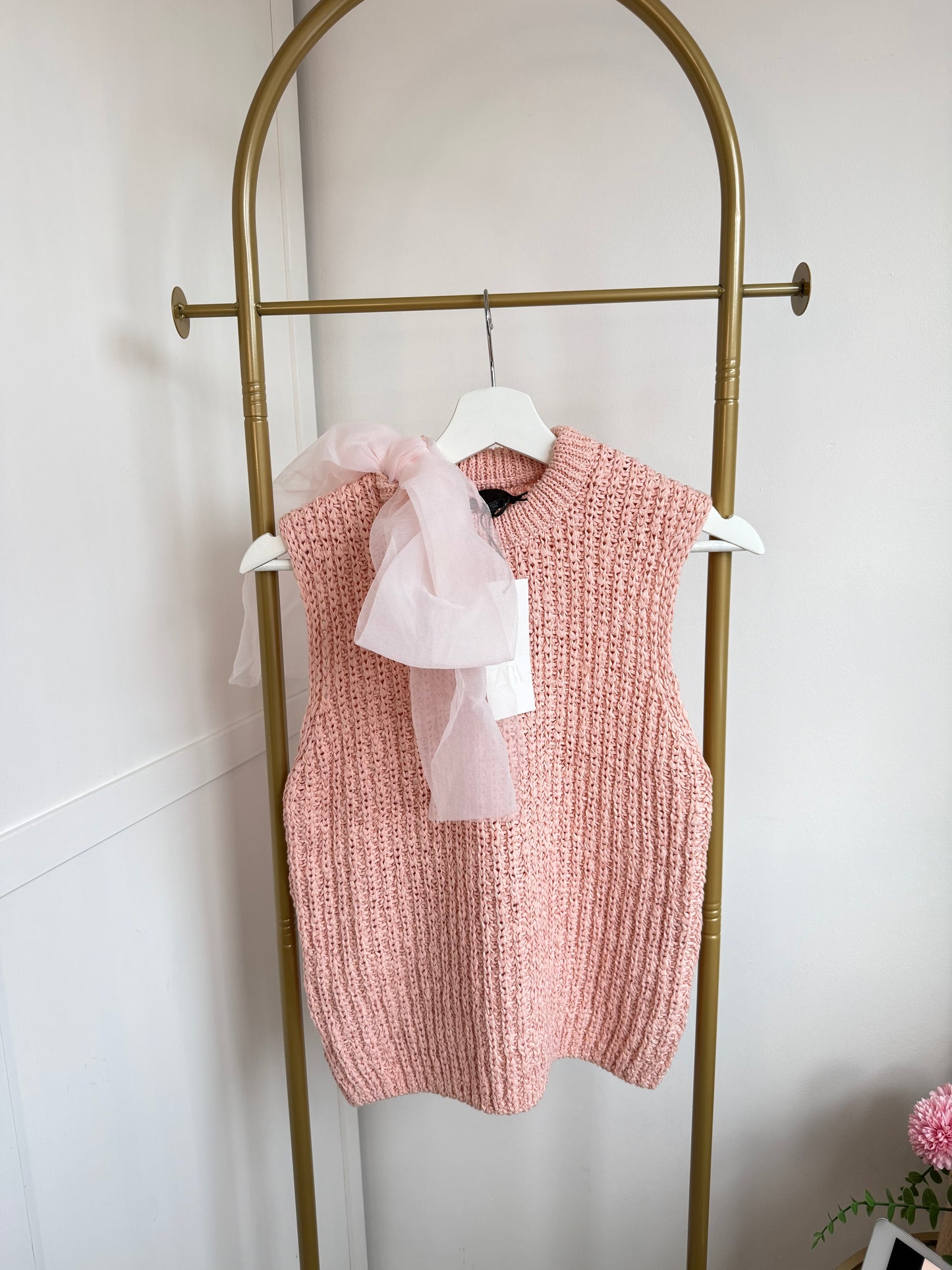Zara Pink Organza Bow Top 2756/012