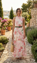 Zara floral belted midi dress 3713/359