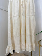 Cream Crochet Embroidered Midi Dress