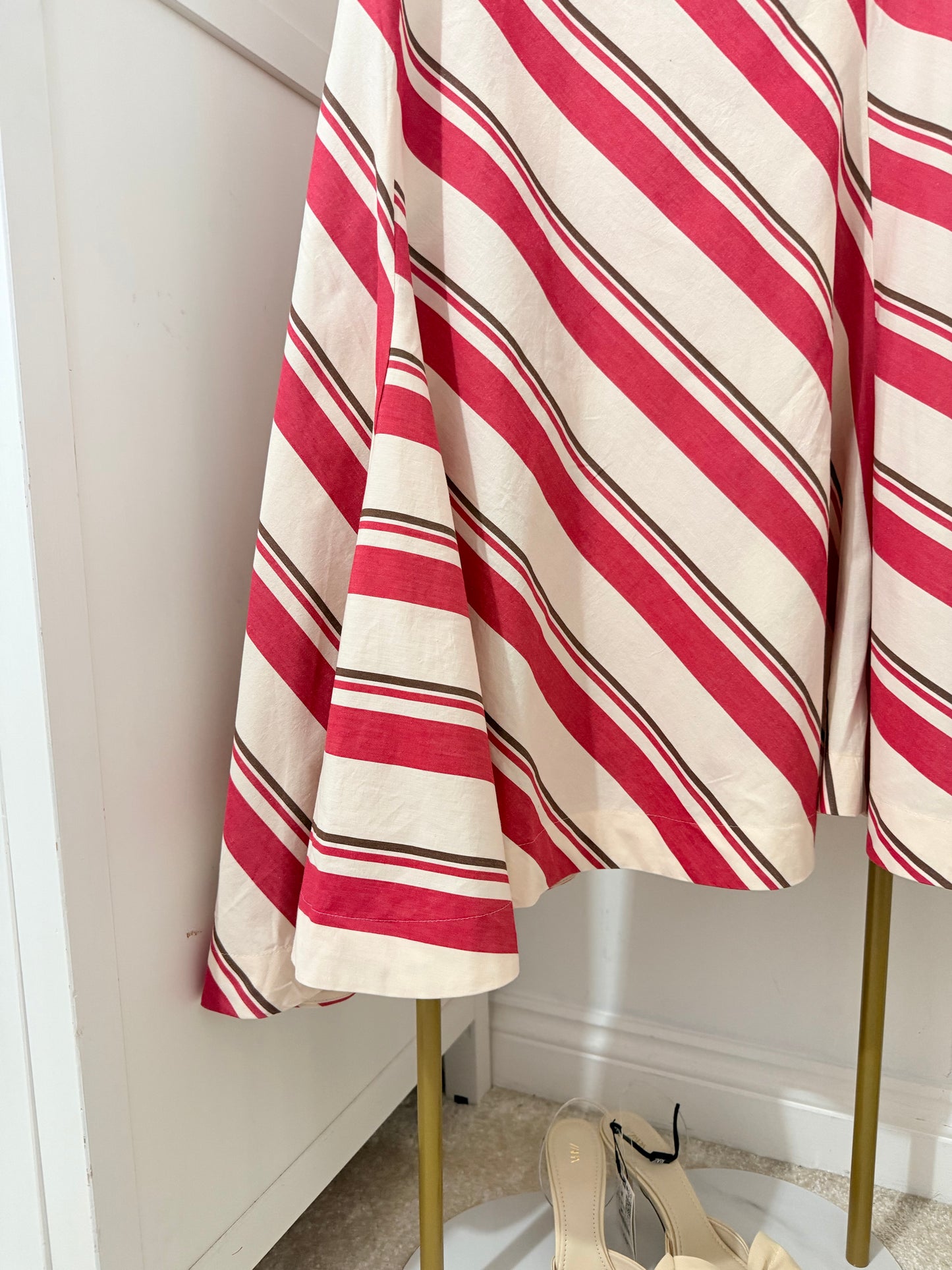 Zara striped asymmetrical midi skirt 4437/243