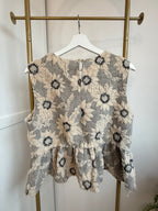     Zara Beige Floral Peplum Knit Top – Back Detail