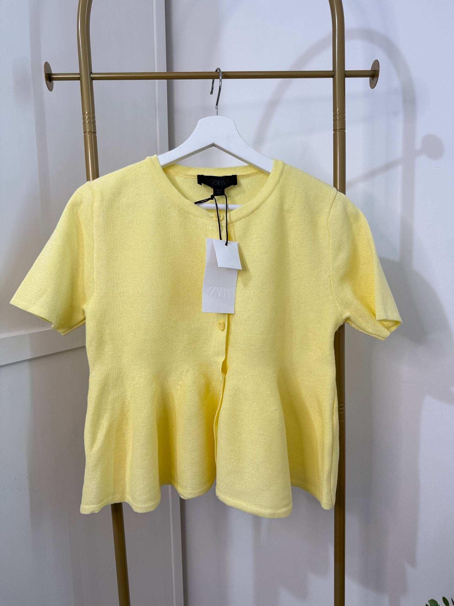 Zara Yellow Peplum Top
