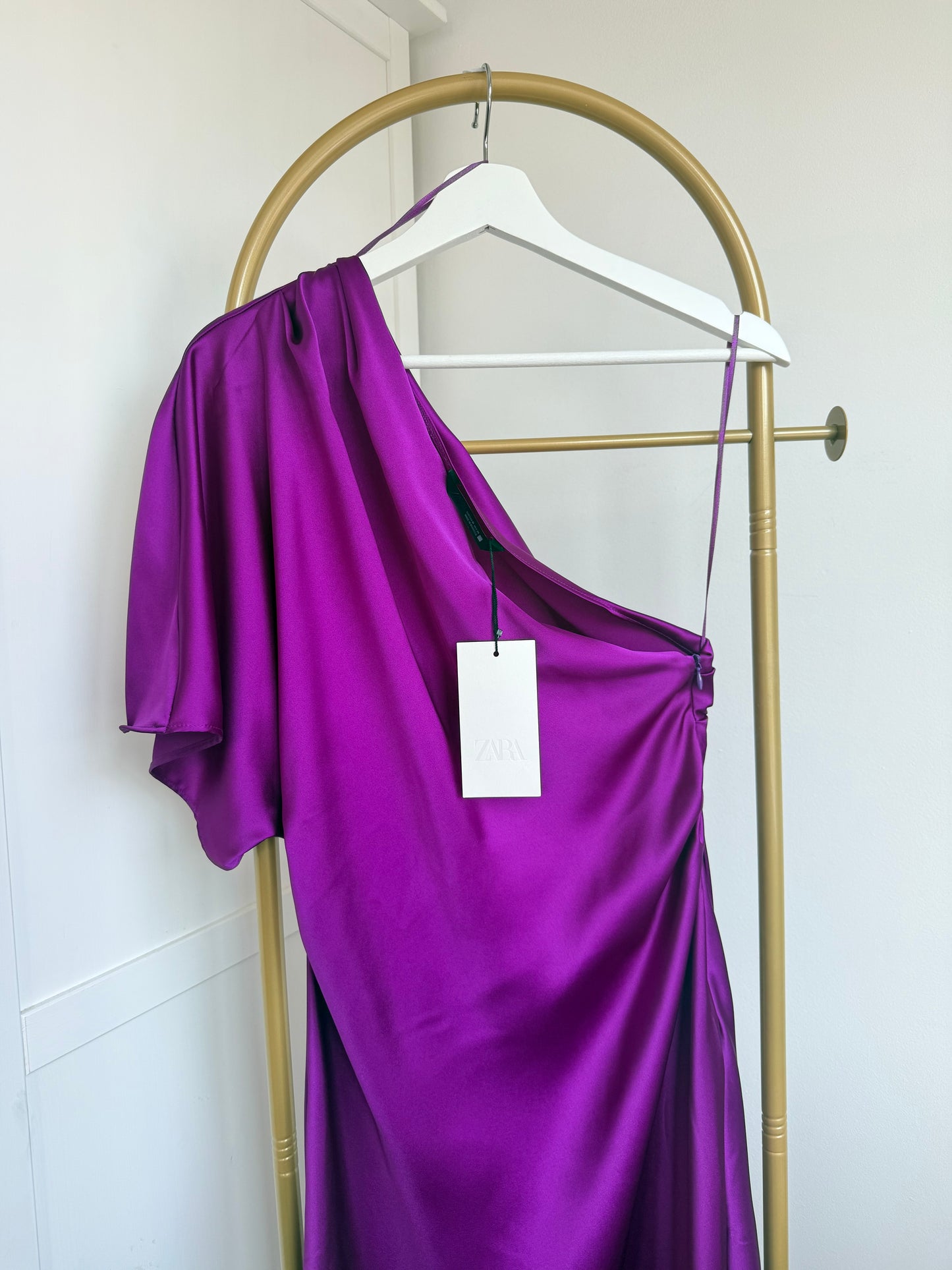 Zara purple satin midi dress 2896/399