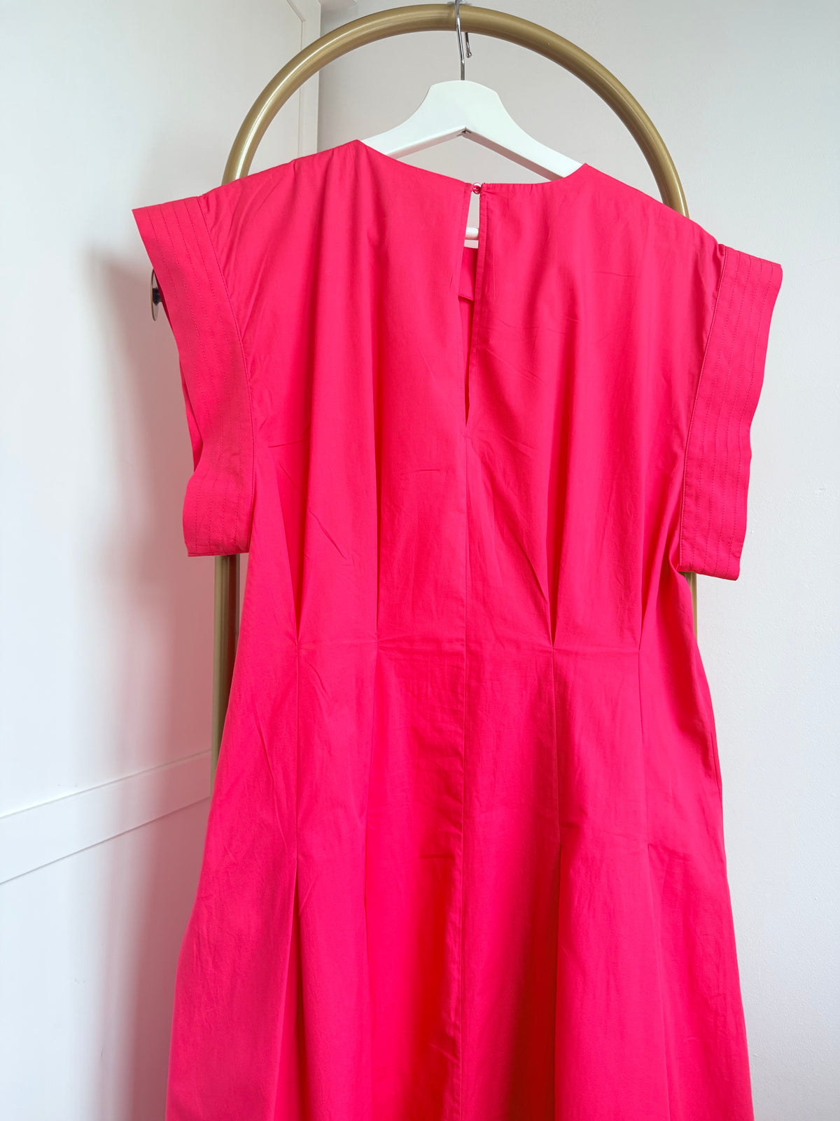 Pink poplin midi dress