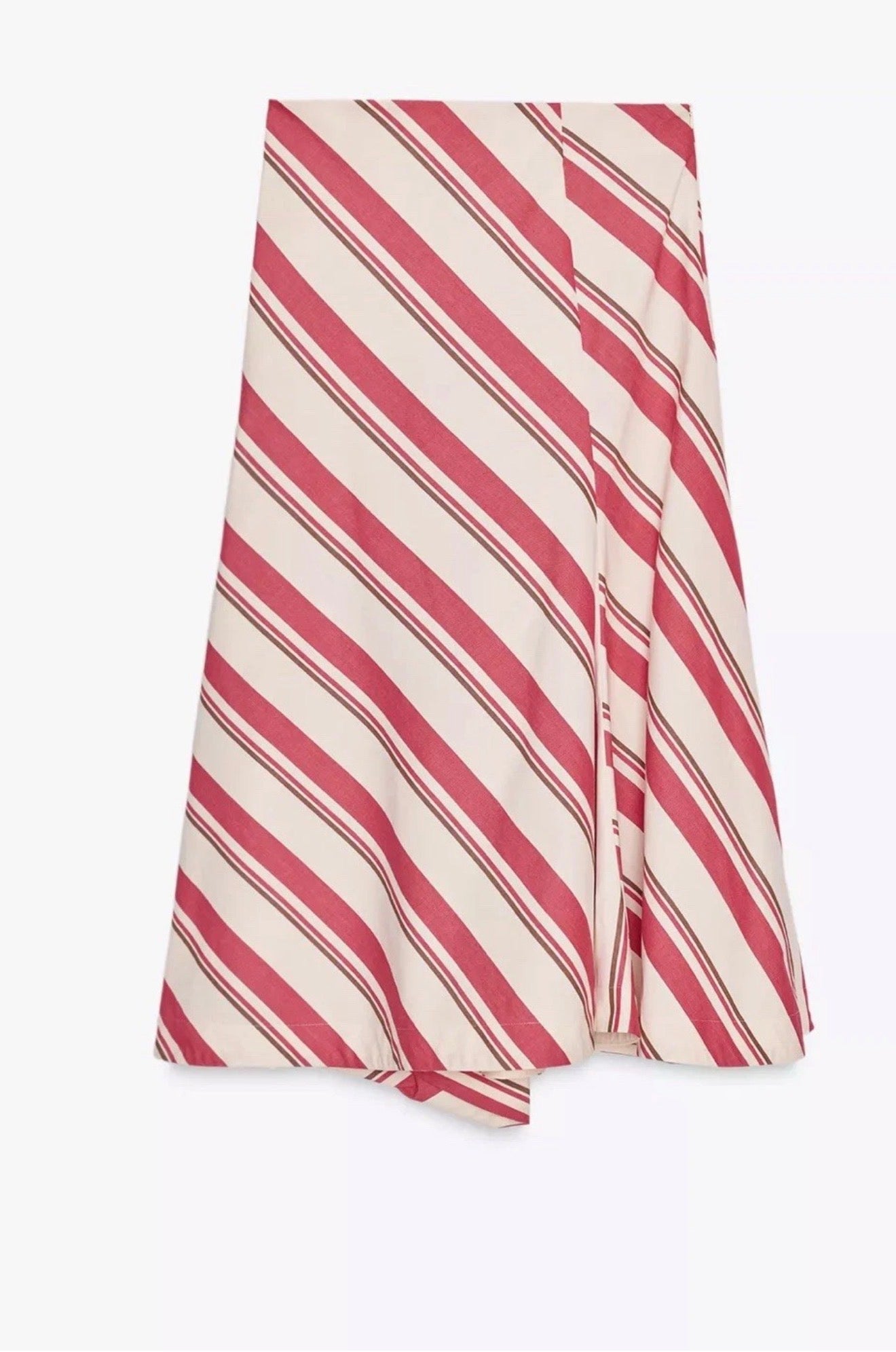 Zara striped asymmetrical midi skirt 4437/243