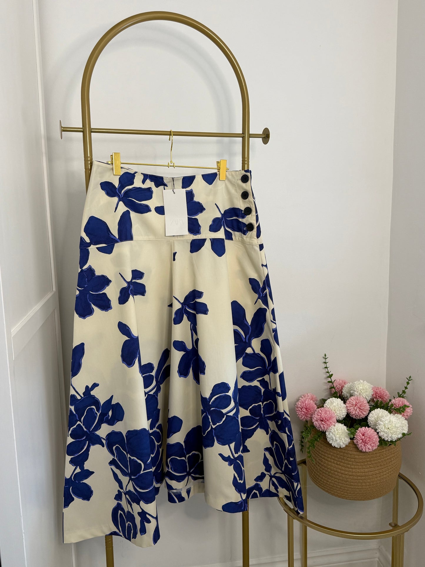 Zara Floral Midi Skirt