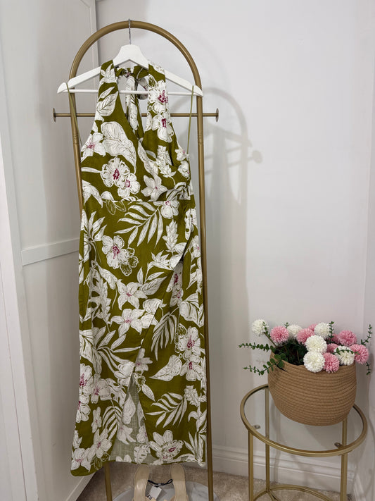Zara halter neck wrap dress