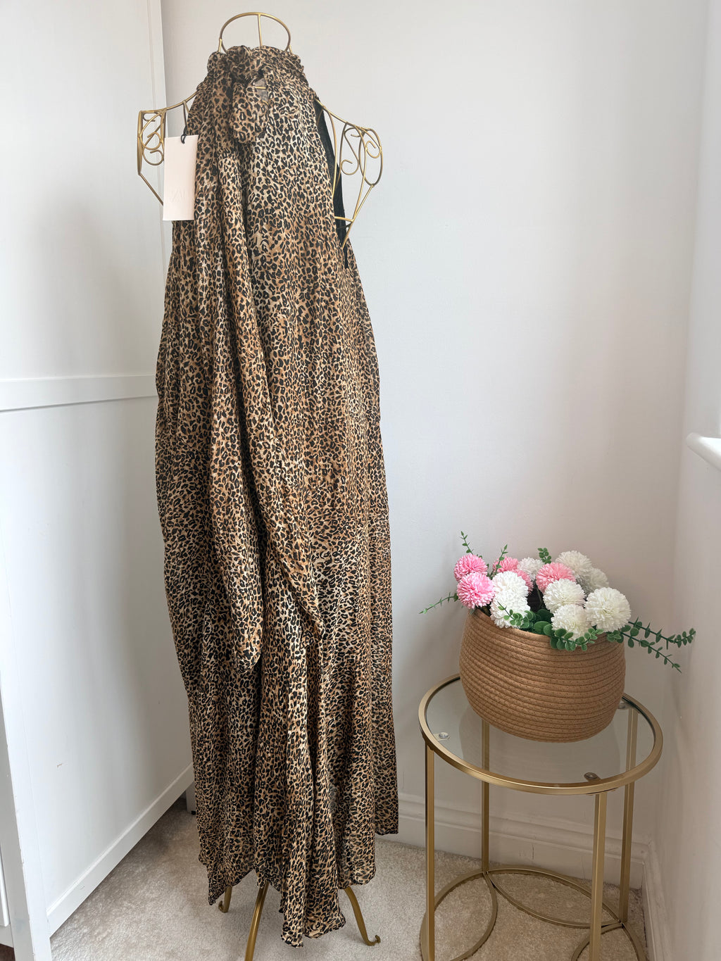 Zara Animal Print Asymmetric Halter Dress  8753/008