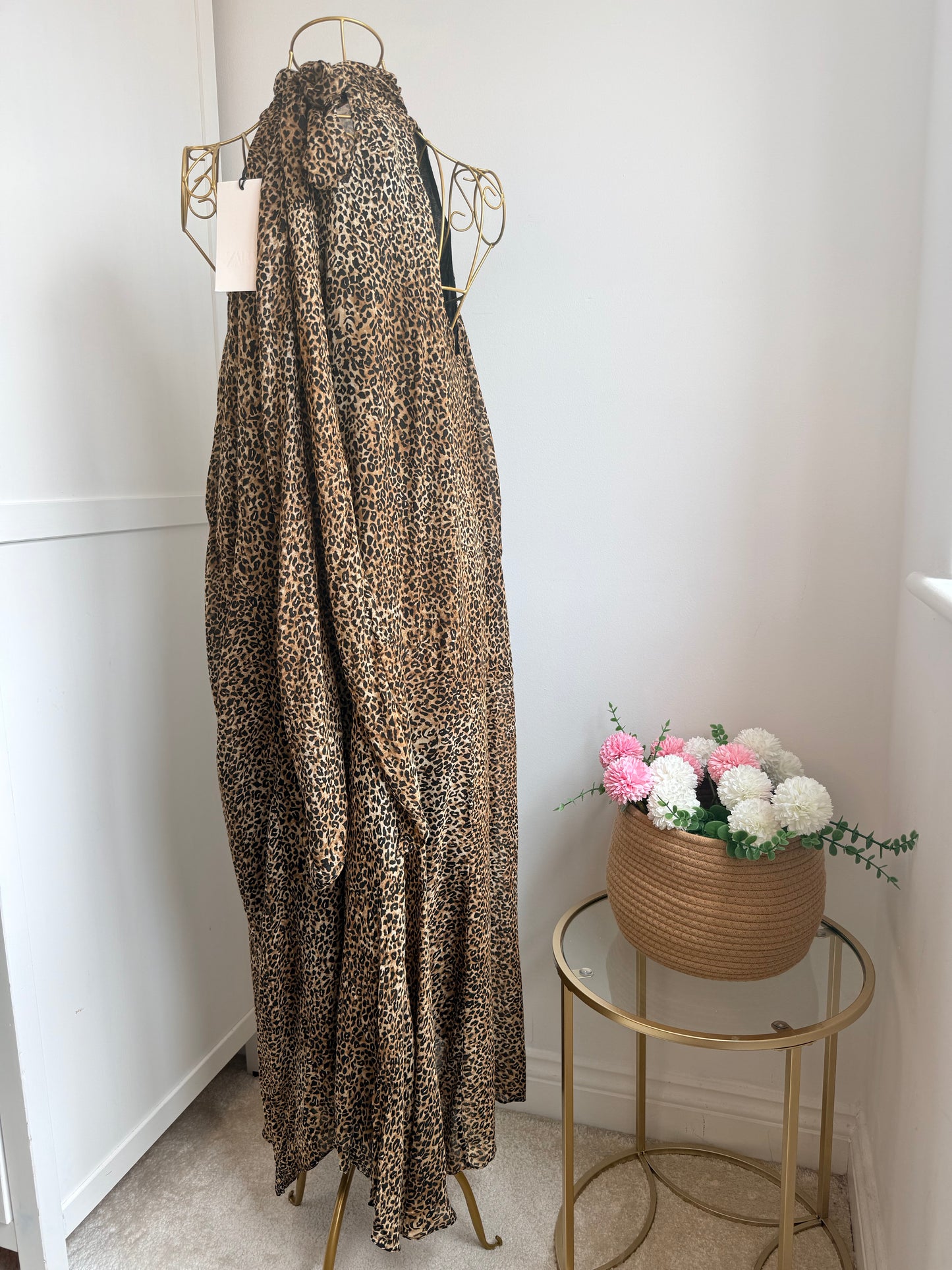 Zara Animal Print Asymmetric Halter Dress  8753/008