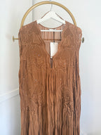 Zara Brown Embroidered Sequins Midi Dress 5107/271