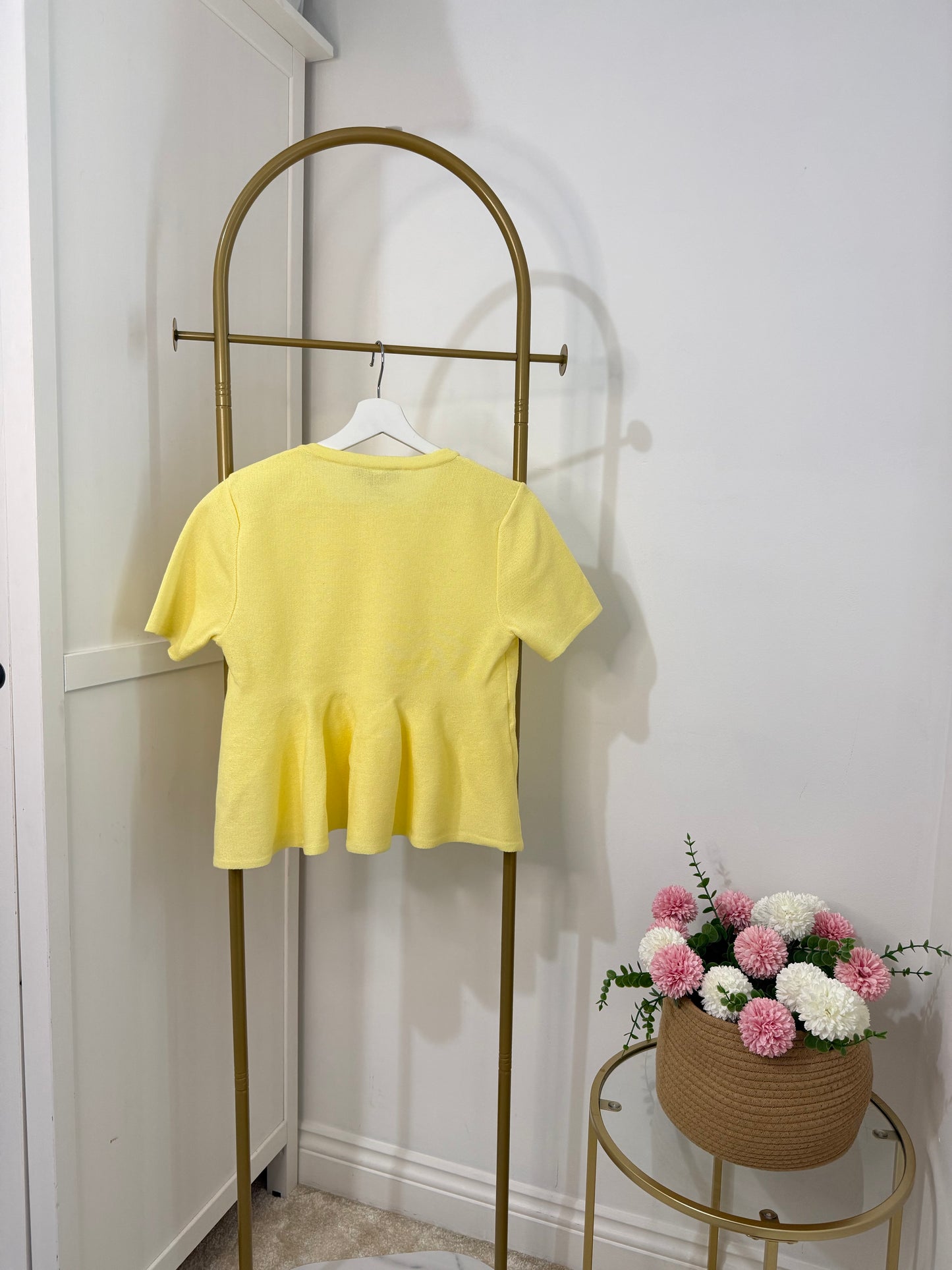 Zara Yellow Peplum Top