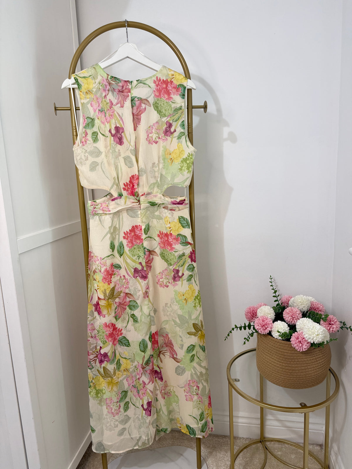 Zara Floral Cut out Midi Dress 3468/317