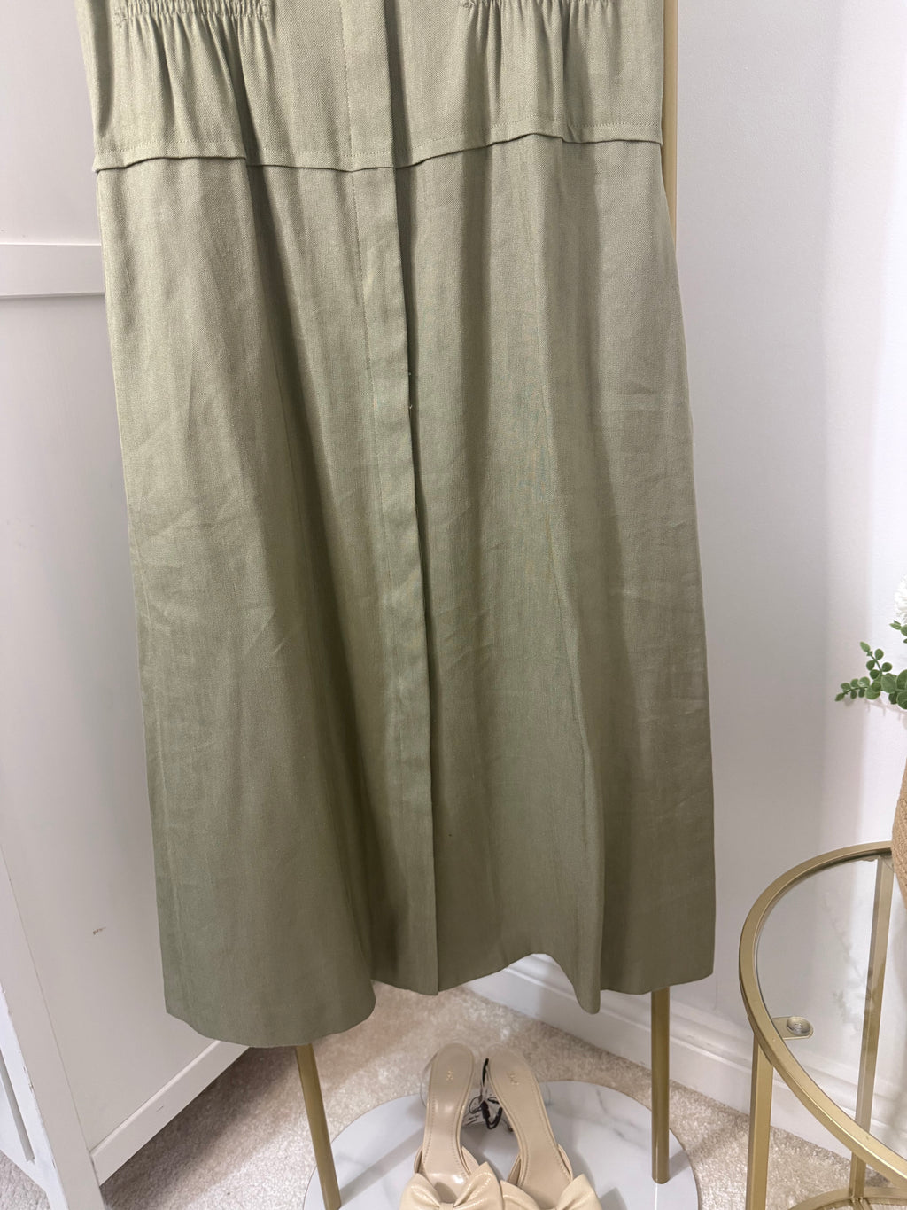 Zara Khaki Shirt Midi Dress 8423/168