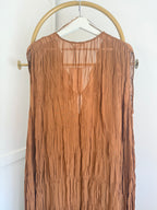 Zara Brown Embroidered Sequins Midi Dress 5107/271
