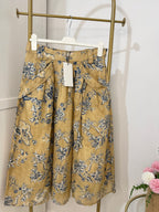 Zara Beige Printed Midi Skirt 8293/020
