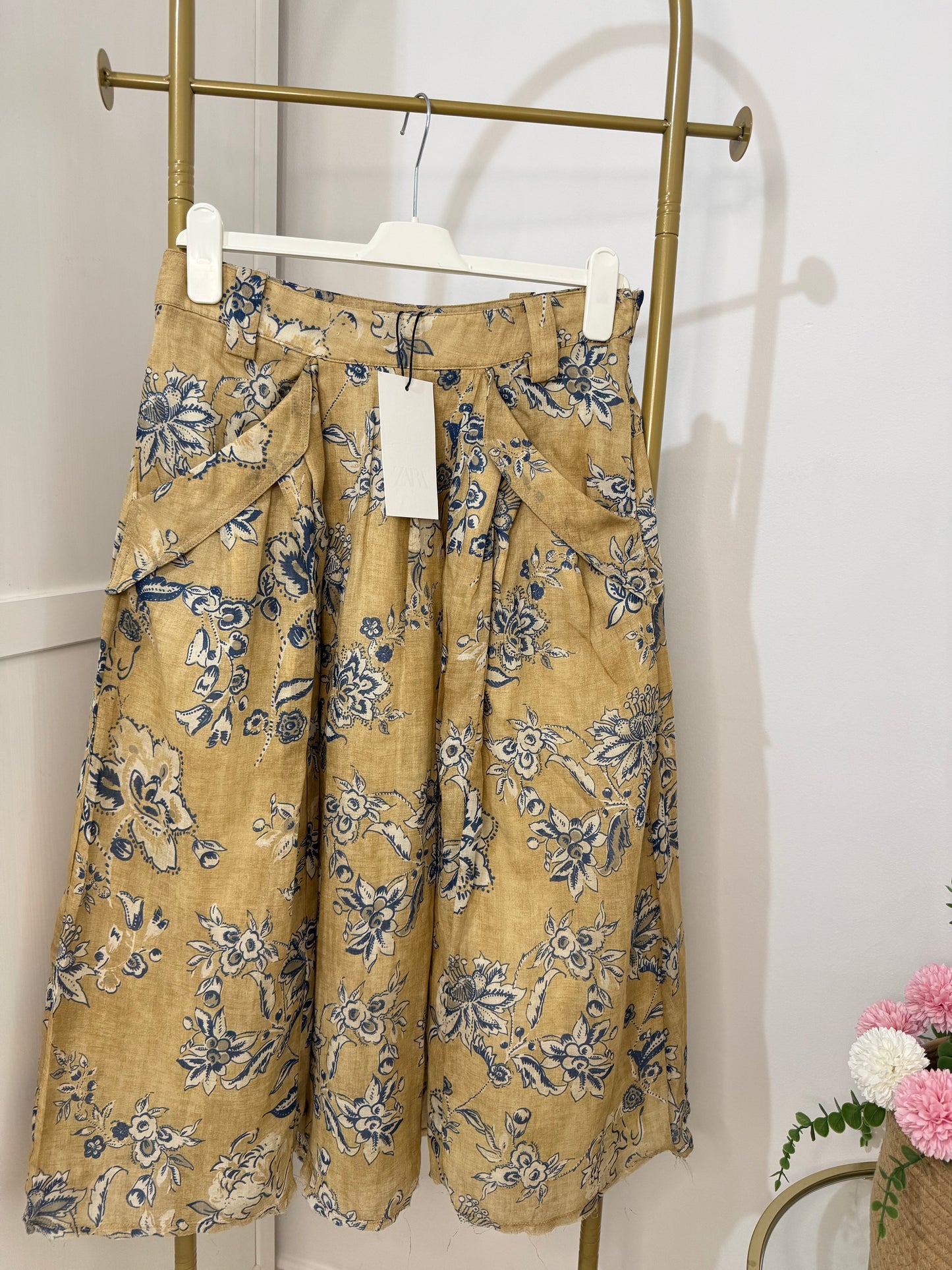 Zara Printed Midi Skirt