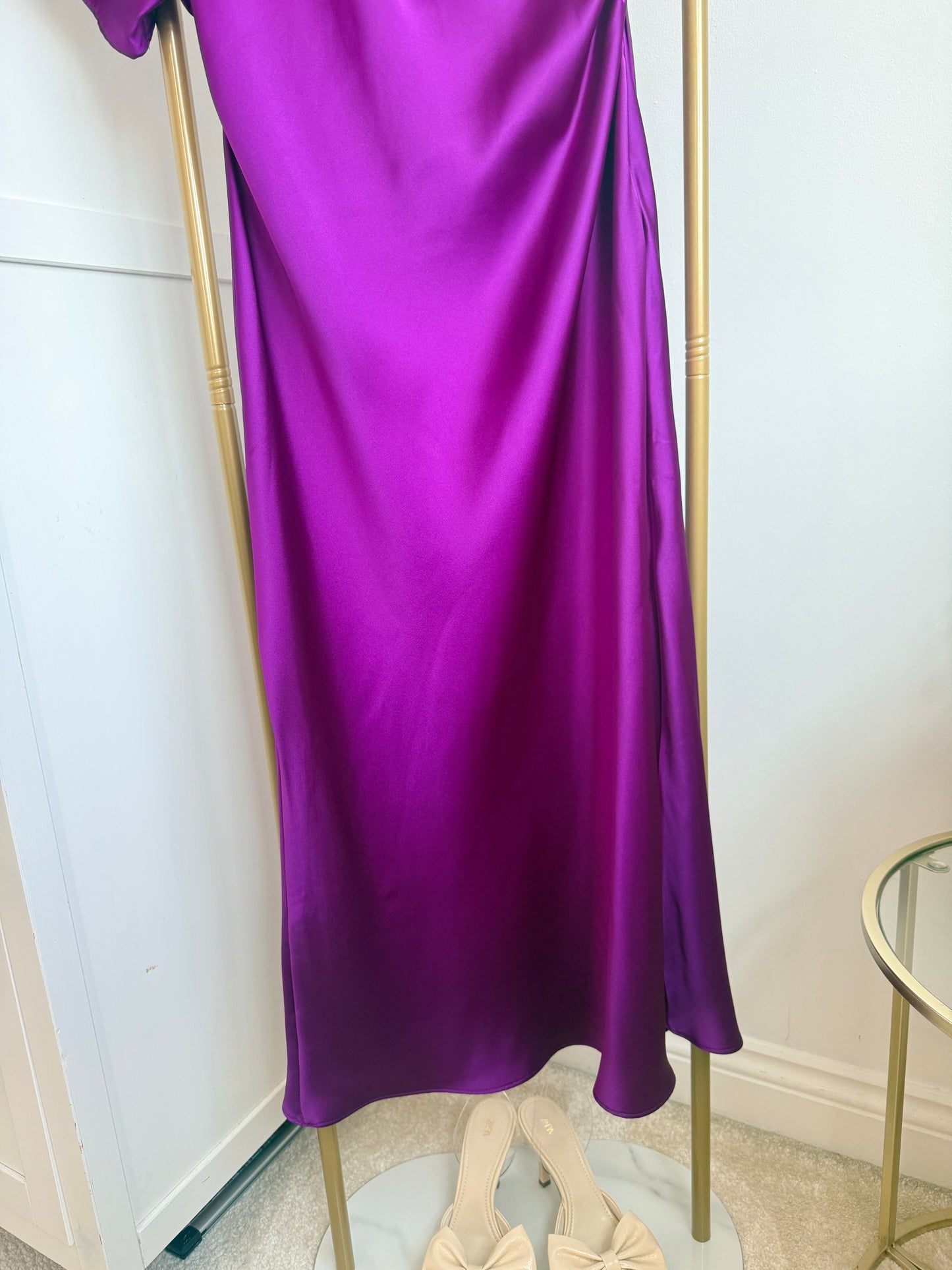 Zara purple satin midi dress 2896/399