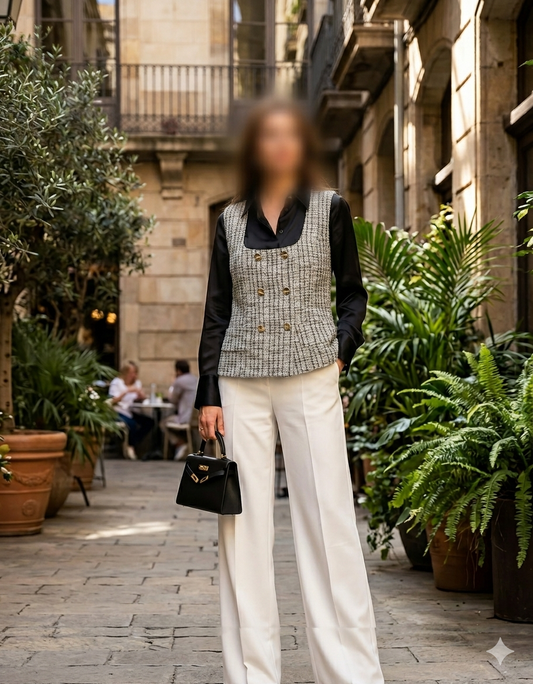 Zara Black Tweed Waistcoat 5644/103