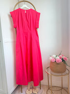 Pink poplin midi dress