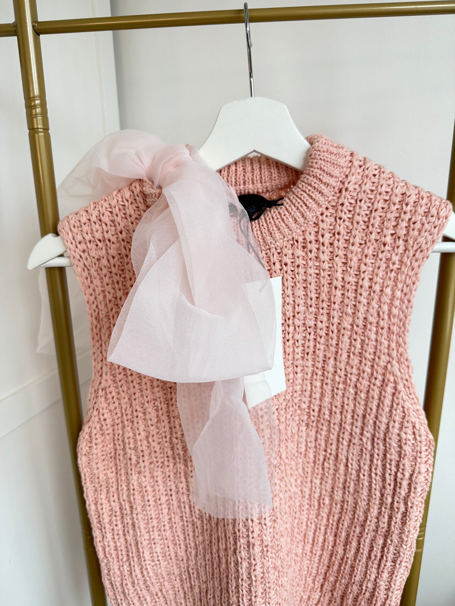 Zara Pink Organza Bow Top 2756/012