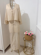 Beige Co Ord Set Top and Skirt