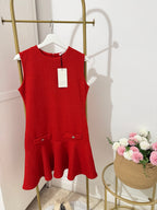 Zara tweed red sleeveless mini dress 5584/189