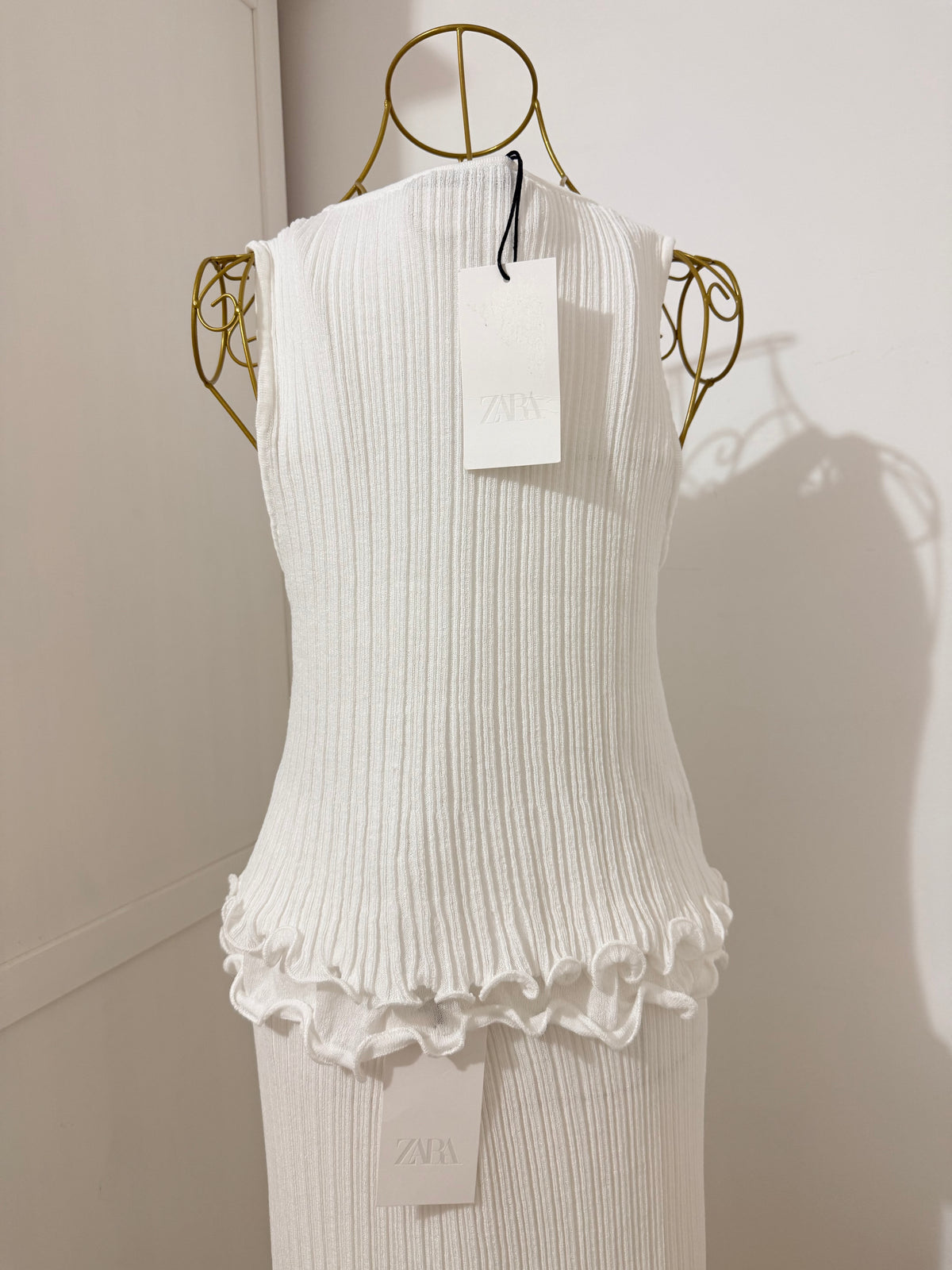 White Co Ord Set Top and Skirt