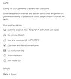    Zara jeans care instructions label