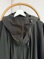     Close-up of hood detail on Zara khaki water repellent cape rain coat