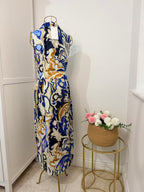 Zara blue printed sleeveless midi dress 2976/241