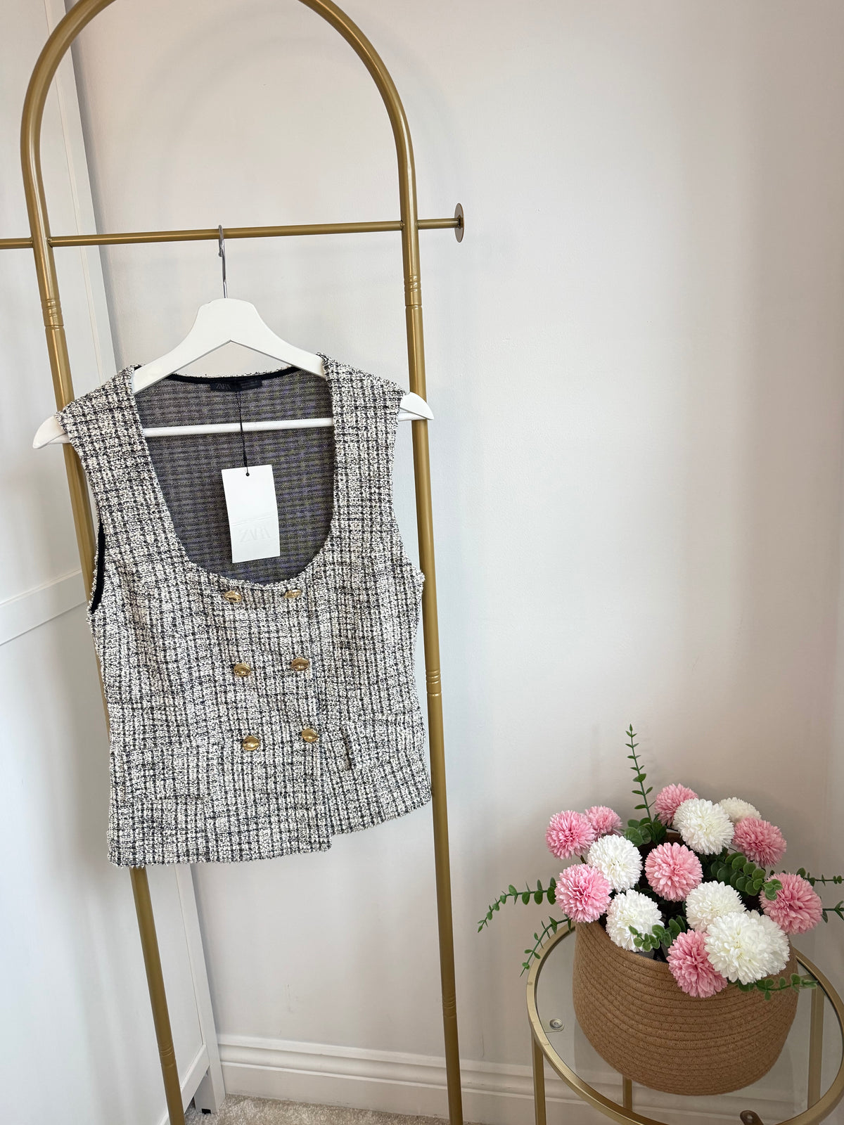Zara Black Tweed Waistcoat 5644/103