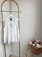 zara White Knit Peplum Top 4331/021