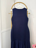     Back view of Zara blue combined sleeveless midi dress