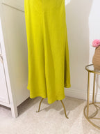 Lime Halter Neck Midi Dress