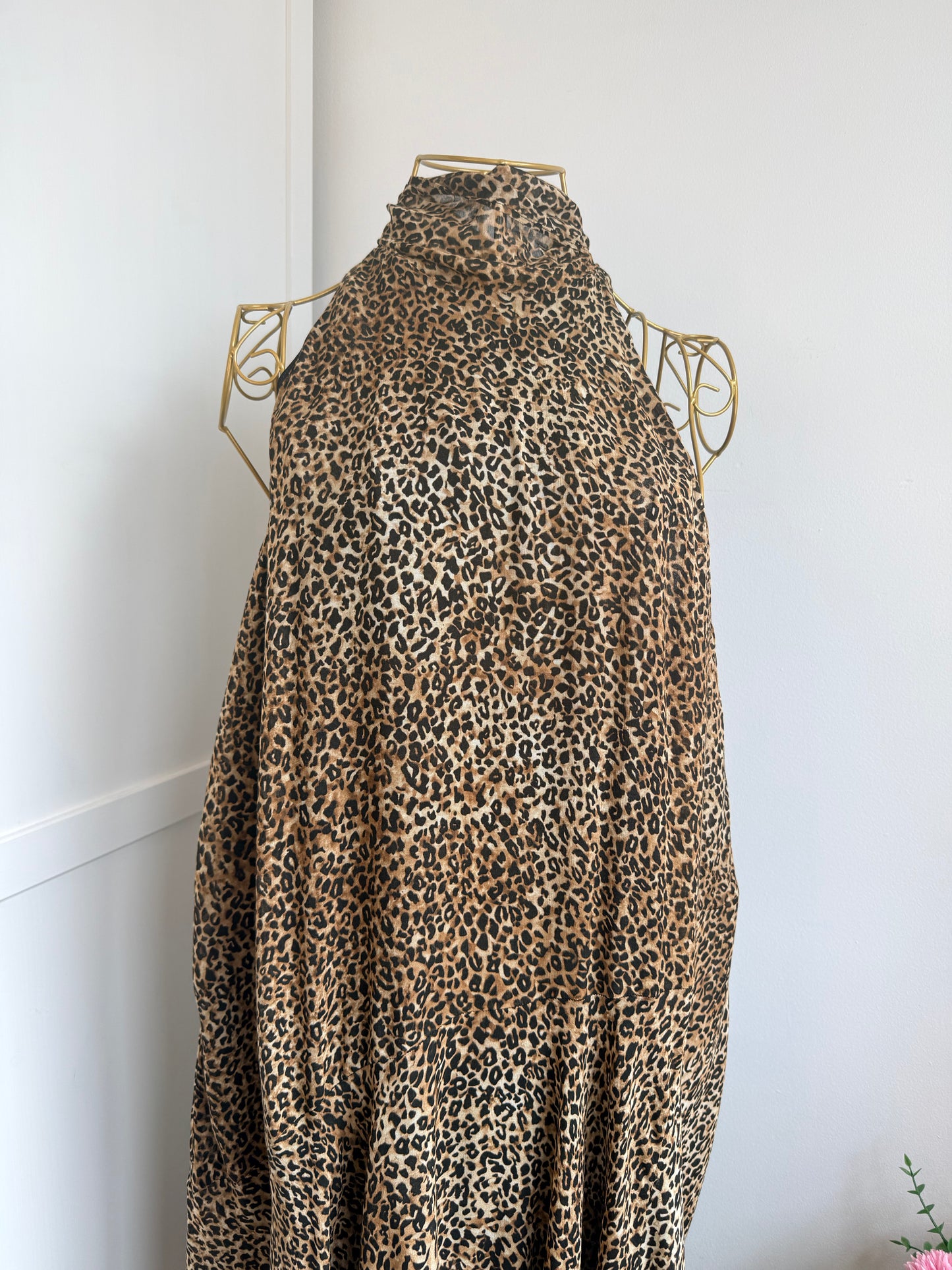 Zara Animal Print Asymmetric Halter Dress  8753/008