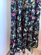 Black Floral Embroidered Sleeveless Midi Dress