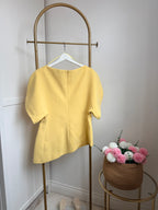 Yellow Short Sleeve Asymmetric Top