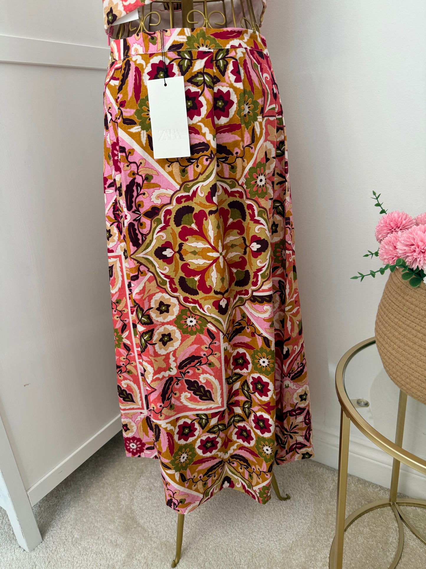 Zara printed top and skirt set