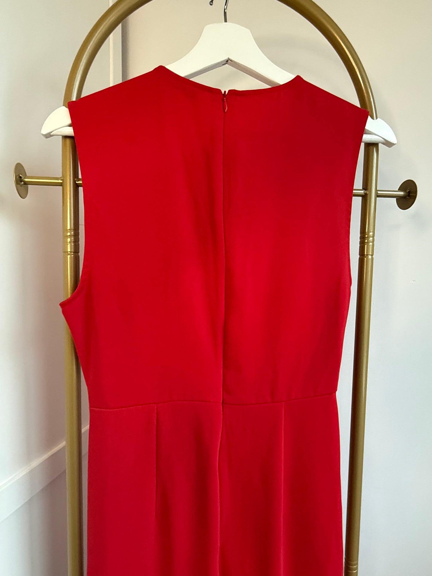 Zara Red Midi Dress With Slit