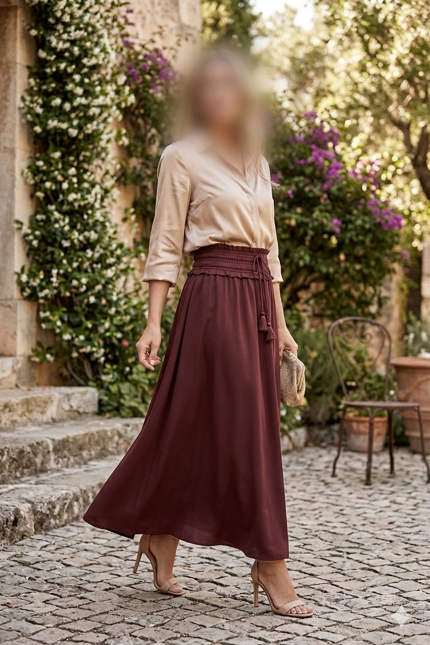 Zara brown midi skirt 5029/078