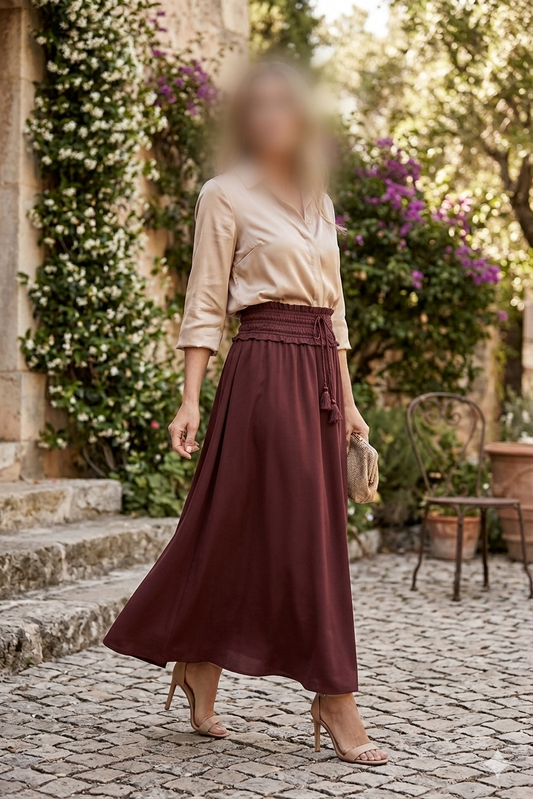 Zara brown midi skirt 5029/078