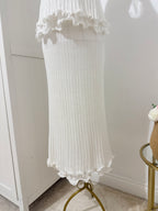 White Co Ord Set Top and Skirt