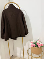     Zara brown wool blend short coat back view