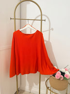         Zara orange batwing sleeve knit top back view