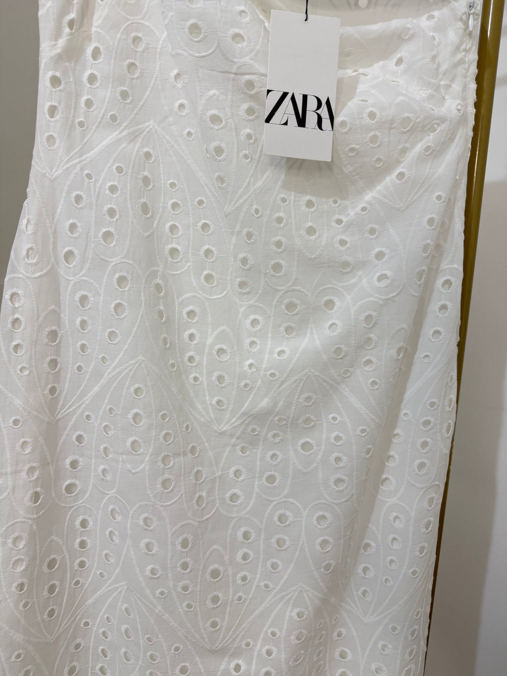 White One Shoulder Embroidered Midi Dress